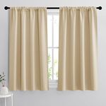 RYB HOME Room Darkening Curtains Small Window Treatment Blackout Draperies Decorate Window for Bedroom Living Room Study Room Loft, W 42 x L 54, Biscotti Beige, 2 Pcs