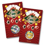 Scratch Off Game - Lucky Scratch Casino Lottery Lucky Red Theme Holographic - 25 pack 3 win, 22 sorry cards, Party game, Bridal Shower Game, Icebreaker