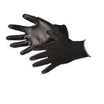 12 PAIRS OF NEW PU BLACK COATED WORK GLOVES PRECISION SIZE 9/LARGE GARDENNING By YBS BRAND