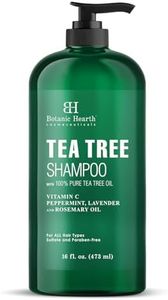 Botanic Hearth Tea Tree Shampoo, Vitamin C, Peppermint, Lavender and Rosemary Oil, Fights Dandruff and Dry Scalp, 16 fl oz