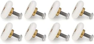 Set of 8 Dia 19mm Stainless Steel Shower Door Wheels Rollers Runners, White, 19mm x 5mm (Stainless steel-8PCS)