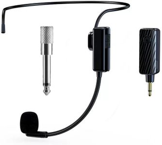 Katotey Head Microphone Wireless, Head Sets with Microphones, Bluetooth Headset Mic Ideal for Speakers PA System Voice Amplifier Wireless Microphone for Teacher, Tour Guides, Fitness Instructor