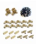 (Pack of 62) EFIELD 1/2 Inch Pex Fitting Combo 40 PCS PEX Copper Rings, 1/2"x1/2" NPT Drop-Ear Elbow(2 PCS) 1/2" Tees"T" (5 PCS), 1/2" Elbows (10 PCS), 1/2" Couplings (5 PCS) LEAD FREE (Copper Rings)