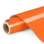 Permanent Vinyl for Cricut, 12"x4ft Orange Self Adhesive Vinyl Roll for Cricut and Silhouette Cameo, Orange Vinyl for Party Decoration, Window Stickers, Home Decor