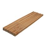 10 Pairs Bamboo Chopsticks Natural Carbonization Wooden Chopsticks Chinese Style Round Chopsticks Non-Slip Designed Food Serving Supply by NUOMI for Eating Cooking, Natural Color