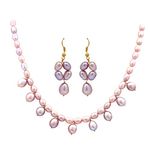 D.D Pearls Pink freshwater pearl choker necklace set a nice gift for women and girls with brand certificate of pearls