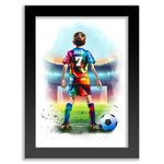 Personalised Football Wall Art Print - Boys Football Gifts - Football Posters for Boys Bedrooms - Football Posters Football Room Decor by Art by Toor (Black Frame)