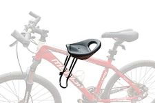 Mountain Bicycle Child Front Seat Child Baby Safe Seats with Back Rest Foot Pedals Mountain Bike Saddle Black