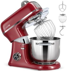 ZACME 7 Quart Stand Mixer Aluminum Die Casting, 650W 12 Speed Tilt-Head Kitchen Electric Stand Mixer, Household Food Mixer with Stainless Steel Bowl, Dough Hook, Whisk and Beater-Red