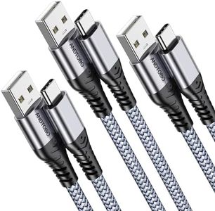 USB to USB C Cable 3.1A, [3 Pack,1M] USB Type C to USB A Fast Charging Nylon Braided Cord for iPhone 15 Plus/15 Pro Max, Samsung S21 S22 S23 S23+ S23 Ultra S20 S10 S9 Note 20, Pixel 7