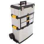 Stalwart 75-7577 Massive and Mobile 3-Part Stainless Steel Tool Box