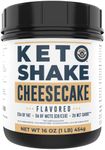 16oz Cheesecake Keto Meal Replacement Shake - Low Carb Keto Protein Powder Shake Mix, High Fat Protein Shake with MCTs, Collagen Peptides and Real USA Cream Cheese