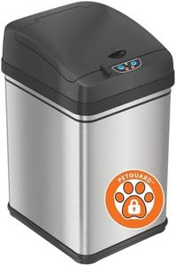 iTouchless 8 Gallon Dog-Proof Sensor Kitchen Trash Can with Lid and Odor Filter, Stainless Steel 30 Liter Automatic Recycling Bin Prevents Pets Getting in Trashcan Bedroom Home Office Bathroom