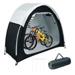 Upgraded Bike Storage Tent Portable & Waterproof Bicycle Shed for 2 Bikes with Rain Cover, Heavy Duty Outdoor Bike Shelter Cover Backyard Storage,Black