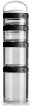 Blender Bottle GoStak Twist n' Lock Storage Jar, Black, Pack of 4