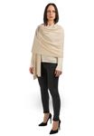 DALLE PIANE CASHMERE - Stole 100% cashmere - Made in Italy - Woman, Color: Beige, One size