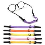 OPUGIT 5Pcs Adjustable Eyeglasses Strap, No Tail Spectacle Straps, Kid's Eyewear Holder Strap For Glasses, Sunglasses,Multicolor2