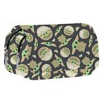 simyron Yoda Pencil Case Double Layers Pencil Case Baby Yoda Office Supplies Large with 2 Zipped Compartments Large Capacity Pencil Case School Students Christmas Thanksgiving Gift