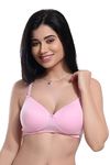 Rozie Everyday Padded Backless Style Single Hook Bra (34, Pink)