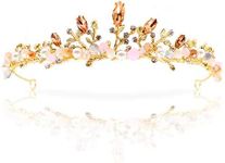 NODG Gold Tiaras for Women Bride Rhinestones Crowns for Women Gold Headbands for Women Crystal Pearl Bridal Tiaras and Crowns for Wedding Birthday Party Prom