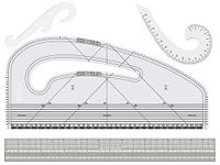 Artonezt Fashion Designing Tailoring Tools – Pattern Marking Curve + Gridding Scale + French Curve with Marking and Single Curve for Necklines, Sleeve Caps, Armhole, Pocket Contours