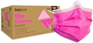 BeeSure Vibe Face Masks, Glamorous Pink (Pack of 50)