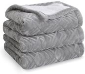 CORIWELL Heated Throw Electric Blanket - 50" x 60" Flannel Velvet Heat Blanket for Office - 5 Heating Setting Bed Soft Warming Blanket with 3 Hours Auto Shut Off, Machine Washable (Grey)