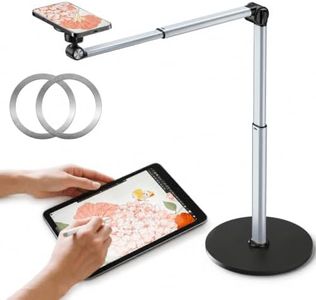 Heavy Duty Aluminum Overhead Phone Stand for Recording, Adjustable iPhone Tripod for Overhead Shots, Sturdy Stand for Cooking, Crafting, Filming, Painting – Perfect for Creators(Magnetic)
