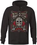 RED DEVIL CLOTHING Dia De Los Muertos Hoodie Pull On Long Sleeve Black