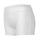 Girls Dance Shorts Spandex Gymnastics Biker Bottom for Kids, Spandex White 5-6 Years