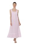 Miss Lavish London Victorian Style Nightgown Sleeveless Long Sleepwear Women Cotton Plus Size Vintage Nightdress , 18, Pink