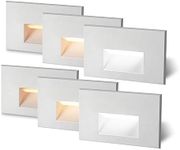 AXOTEXE 3CCT LED Step Lights Indoor Outdoor Stair Lights Low Voltage 12V 4W, 3000K/4000K/5000K Color Changing Lights for Steps 150LM, IP66 Waterproof, White, 6-Pack