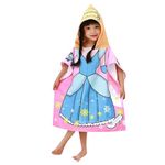 Kradyl Kroft Hooded Poncho Towel for Kids | Double Side Terry | Printed Cape Towels for Kids (Princess)