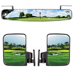 10L0L Newest Golf Cart Folding Side Mirrors and Rear View Mirror 16.5" Extra Wide Panoramic Golf Cart Mirrors Fits for Club Car EZGO Yamaha Combo Pack …