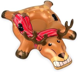 BigMouth Inc Large 48" Inflatable Snow Tube for Kids and Adults, Durable Winter Toy for Tubing & Sledding - Reindeer