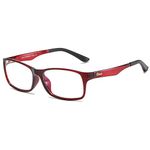 DUCO Computer Gaming with Transparent Lens Lenses Blue Light Protection Screen Glasses Full Edge Glasses Ergonomic Design 223T, wine red, One Size