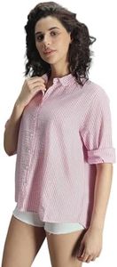 High Star Women's Oversized Fit Shirt (HSWSHS2423_MC2_Multicolor_2