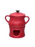 Clay Craft Basics - Ceramic Fondue Set for Cheese Chocolate & Desserts, 550ml, Mighty Red, multicolor, standard (CCB-FONDUESET-RED)