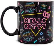 Silver Buffalo Sanrio Hello Kitty Retro Boombox and Cassette Print Ceramic Mug | Large Coffee Cup For Espresso, Tea, Coca | Holds 20 Ounces