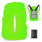 LAMA 1 Pack Waterproof Rain Cover for Backpack, Reflective Rainproof Protector for Anti-dust and Anti-Theft M 26L-40L Fluorescent Green