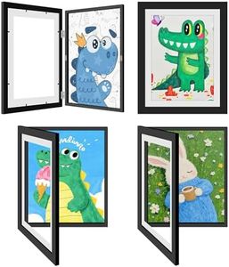 4 Pack Kids Artwork Frames Changeable 8.5 x 11 Inch Children Art Projects Children Art Frames Front Opening Picture Display Frame Holds 150 Drawings for Craft Storage, Room Decor, Portfolio, Black