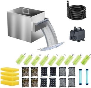 Carefree Fish Koi Pond Filter Box Stainless Steel Garden Water Waterfall Filtration Outdoor Horse Equipment Pool Filter System with Water Pump(Patent No.:US D1067273S)
