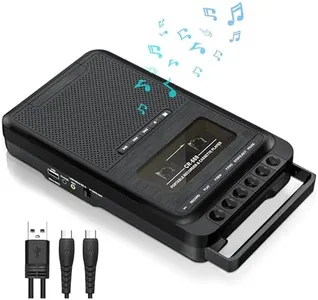 Gracioso Cassette Player Converter, Portable Cassette to MP3 Music via U Disk/SD Card or PC, Record to Cassettes/USB/SD Card via Mic,Cassette Tape Player with Headphone Jack,Retractable Handle