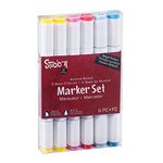 Darice 30038423 Studio 71 Alcohol-Based Marker Set, Bright Primaries, 6 piece, Ink