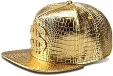 LEEYA NYU14 The New Crocodile Baseball caps Alloy Dollar Flat-Brimmed hat Hip-hop hat (Gold)