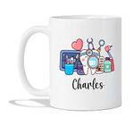 Customized Dentist Coffee Mug with Name - Dental Cup Present - Personalized Teeth Doctor Tea Cups - Gift for Dental School Graduation - Custom Dental Assistant Mug - White Mug 11oz 15oz