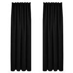 Deconovo Noise Reducing Thermal Insulated Curtains Blackout Curtains Pencil Pleat Curtains Curtains for Boys Living Room Black W55 x L96 Inch 2 Panels