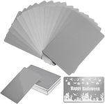 FONLAND 50pcs/Set 0.4mm thickness Aluminum Metal Business Cards DIY Engraving Card Home Office Supplies Aluminum Blank Laser Blanks for Engraving