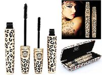 LOVE ALPHA Moodstruck Black Mascara Transplanting Gel + Natural LENGTHENING Fibers in Animal Print Case UK SELLER