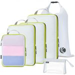 Cipway Compression Travel Packing Cubes,Mesh Design Lightweight Travel Bags Organiser for Backpack Suitcases Home Storage(White 6pcs)